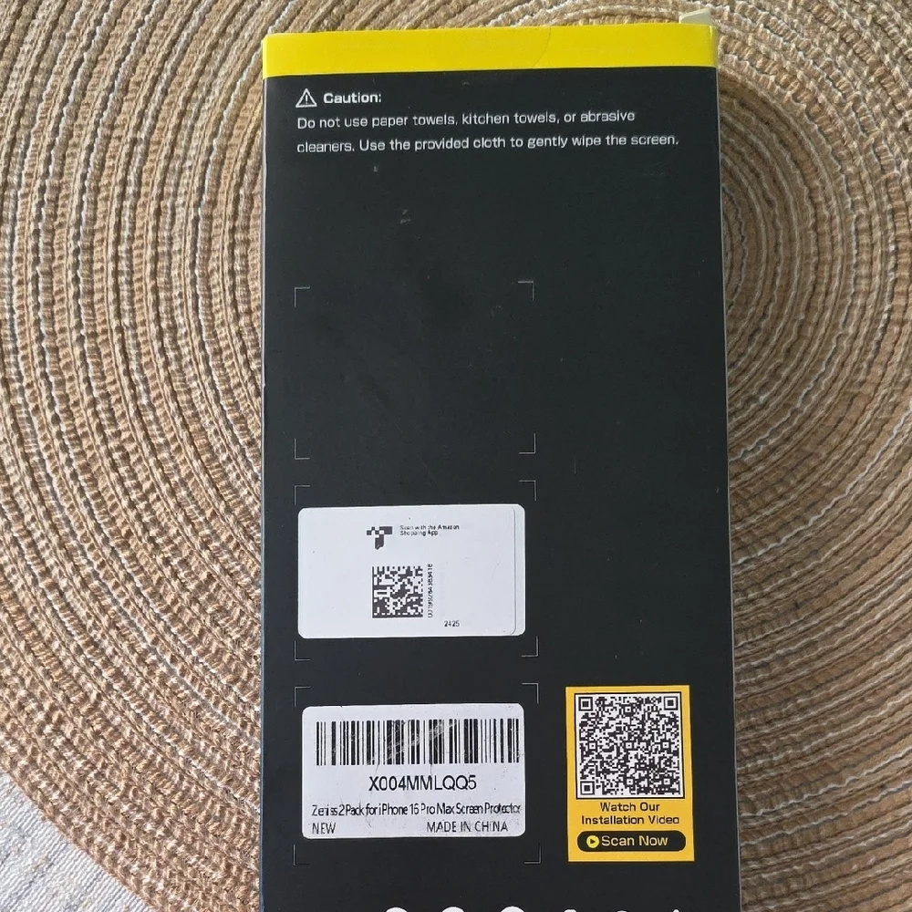 Screen Protector for iPhone 16 Pro Max - Black and Yellow